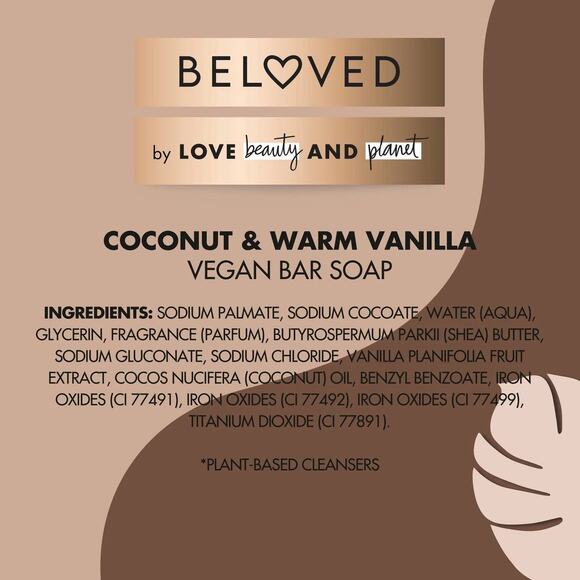 Beloved Coconut & Warm Vanilla Vegan Bar Soap Moisturizing Natural Clean NEW - Picture 2 of 6